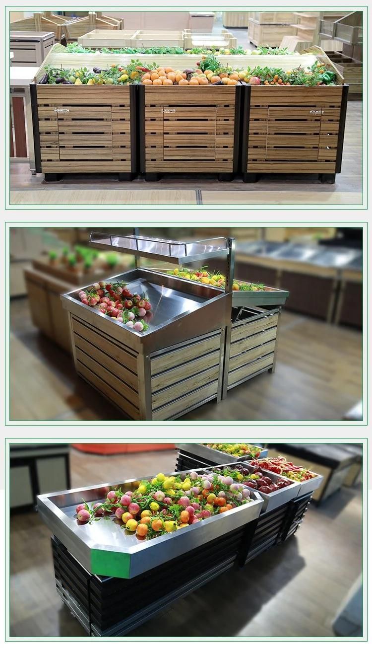 Customized Vintage Farmers Market Wood Produce Orchard Bins Produce Display Counter
