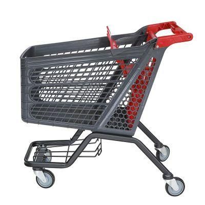 Supermarket 100-220L Hot Selling Plastic Shopping Trolley Cart