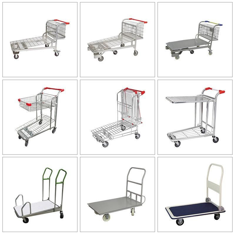 Supermarket Heavy Duty Transporter Warehouse Platform Trolley