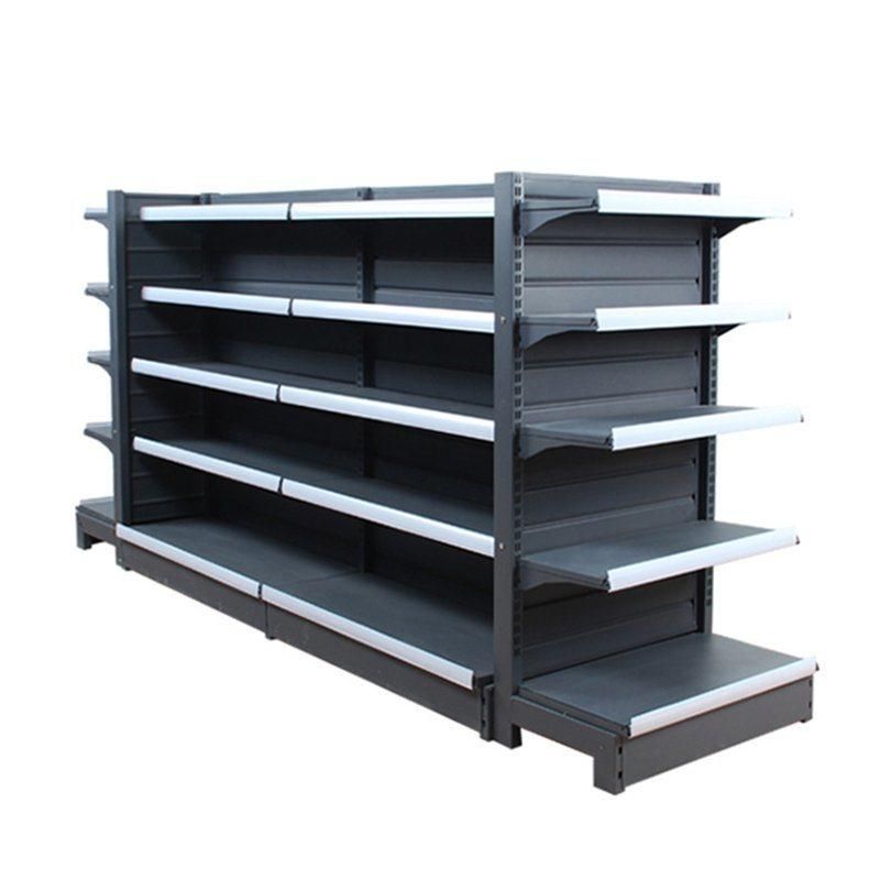 Double Sided Supermarket Rack Durable Supermarket Equipment Shelf