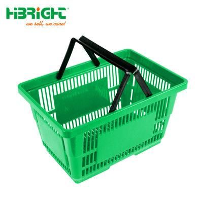 Supermarket Plastic Double Handle Grocery Shopping Basket