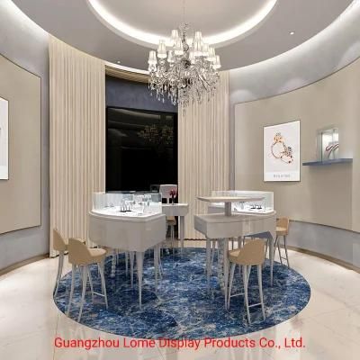 Stainless Steel Diamond Cabinet Modern Glass Jewelry Display Interior Design Showcase Shop