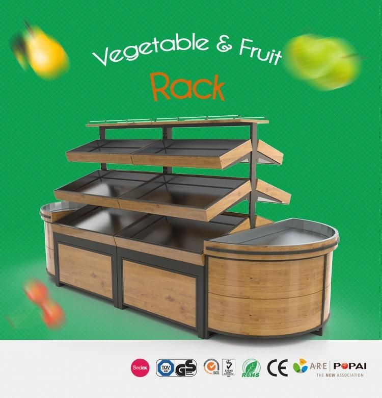 Popular Design Fruit and Vegetable Display Stand for Supermarket