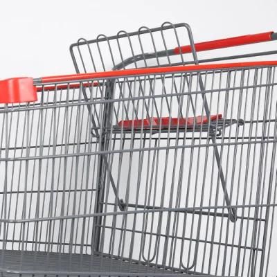 240L Cheap Grocery Used Metal Steel Shopping Carts for Sale