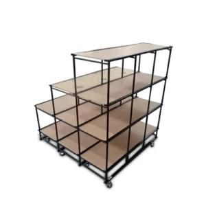 PY028-Customzied Modern Design Wood Metal Frame Retail Store Supermarket Display Shelf