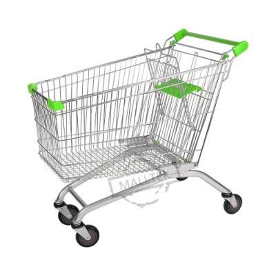 Factory 60-240L Supermarket Metal European Shopping Trolley Cart