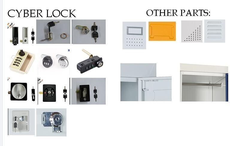 Knock Down Vertical Metal Storage Locker for Office with Lock