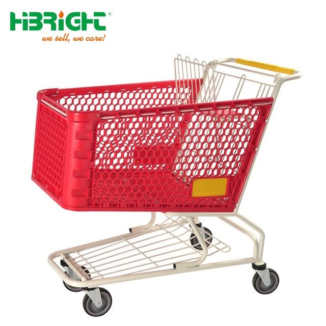 Wholesale Supermarket Plastic Hand Shopping Trolley Cart