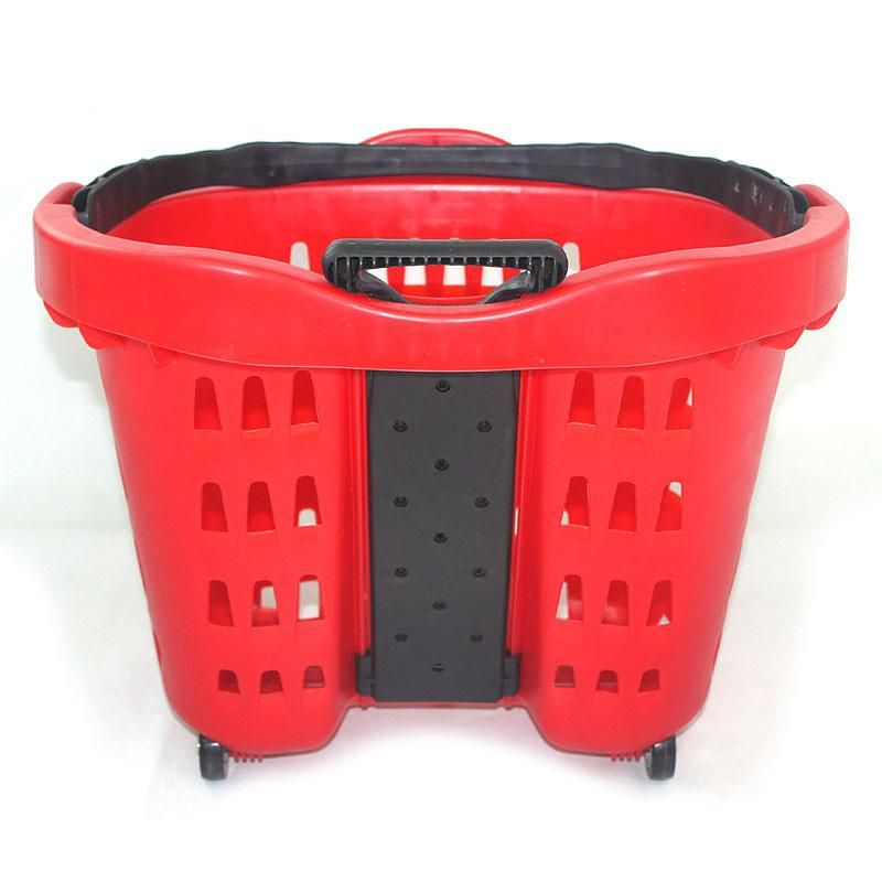 Retractable Handle Plastic Shopping Basket (ZC-13)