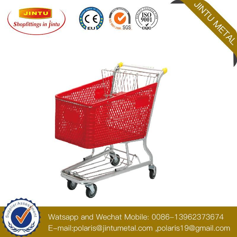 80L-200L Plastic Supermarket Grocery Shopping Trolley Cart