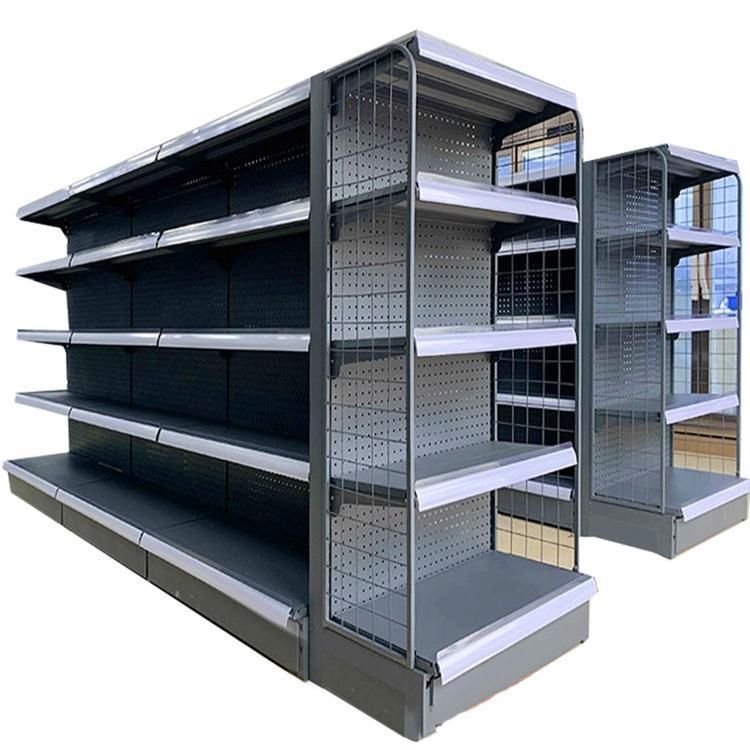 Hot Selling Double Side Steel Gondola Snacks Rack Supermarket Shelf