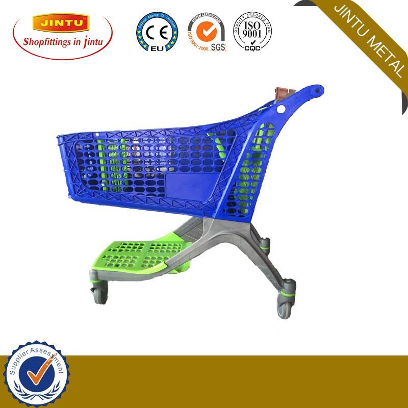 Supermarket Hypermarket American Plastic Basket Hand Push Trolley Shopping Cart