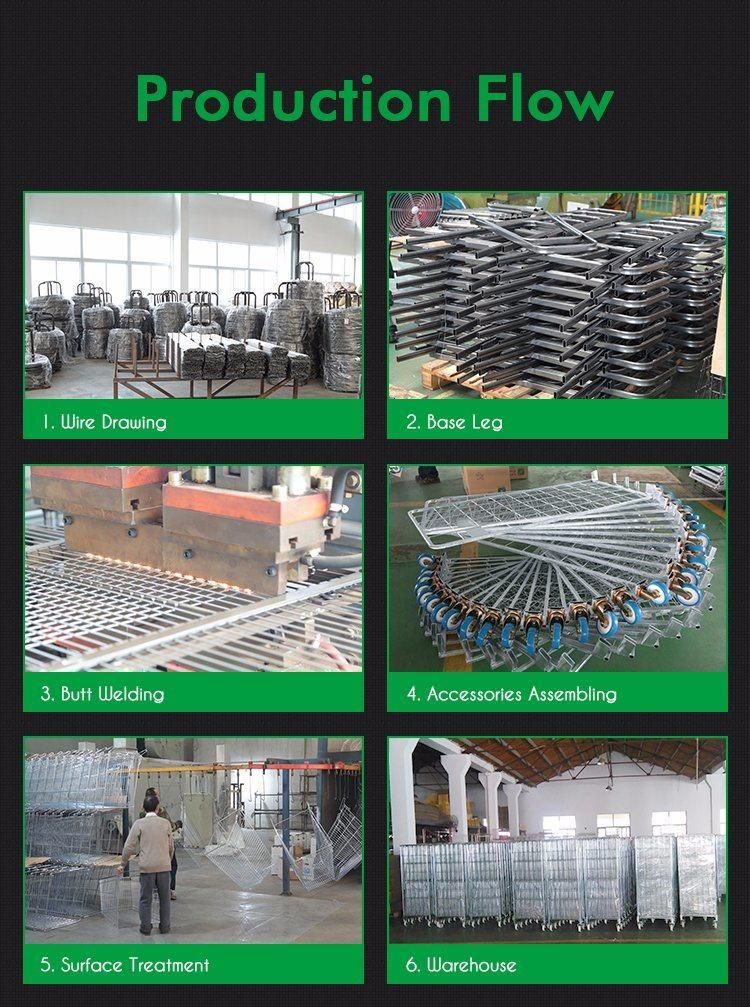 High Quality Warehouse Galvanized Steel 2 Side Folding Nesting Metal Mesh Storage Wire Roll Cage