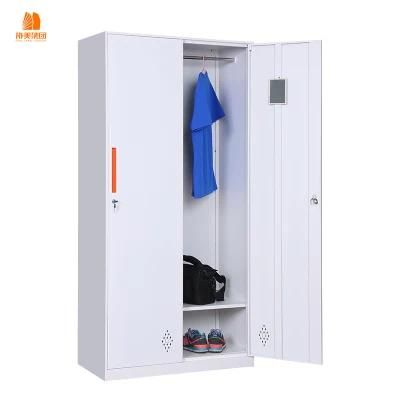 School Dormitory 2 Doors Steel Wardrobe Metal Clothes Cabinet