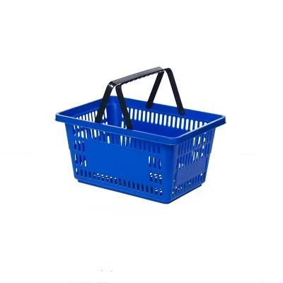 Small Luxury Double Hands Supermarket Plastic Shopping Basket Pinic