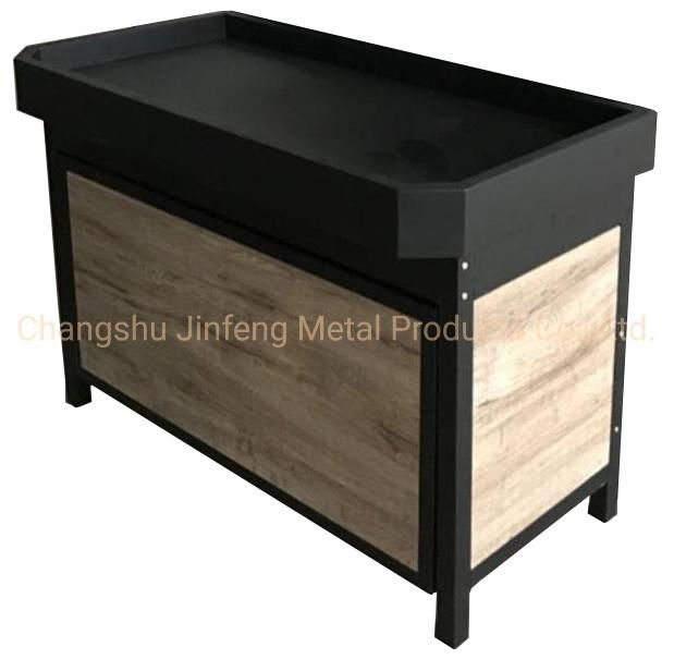 Supermarket Shelf Wooden and Metal Display Stand for Vegetable and Fruit