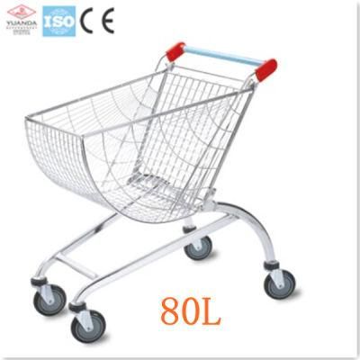 Supermarket Shopping Wheeled Rolling Metal Trolley
