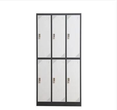 6 Doors Shopping Mall Metal Locker School Wardrobe Steel Cabinet