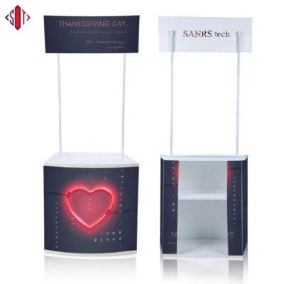 Curvy Shape Reception ABS Desk Exhibition Promotion Table Display Stand