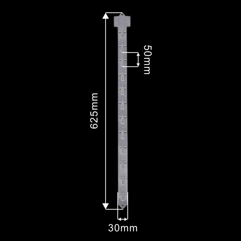 PP Display Clip Strip with 12 Hooks for Supermarket Shelf