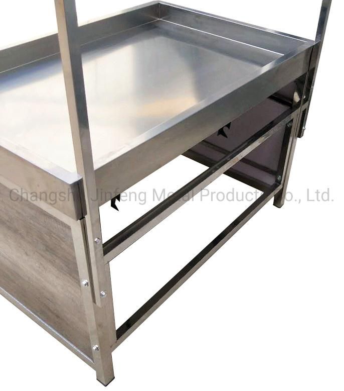 Supermarket Metal Shelf Vegetable Display Rack with Wood