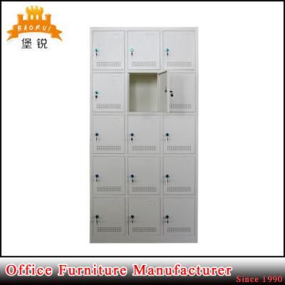 School Dormitory Used Storage Steel 15 Door Locker with Cheap Price