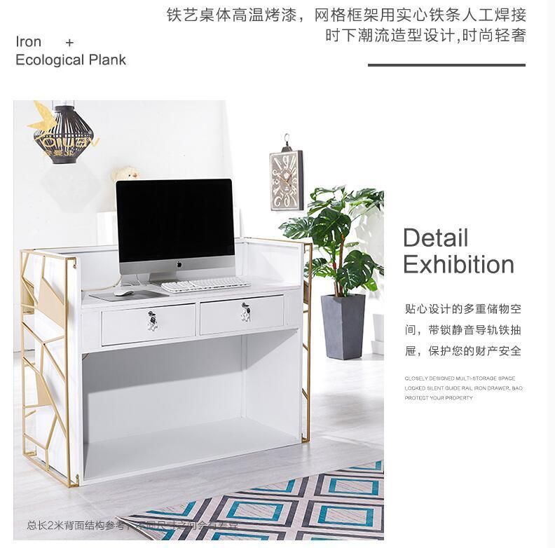 Boutique Shop Modern Retail Cash Desk Multifunctional Store Cashier Counter Table Checkou Counter for Sale