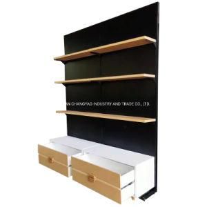 CY045-China Manufactured Customized Modern Designed Metal Frame Acrylic Wooden Supermarket Retail Display Shelf