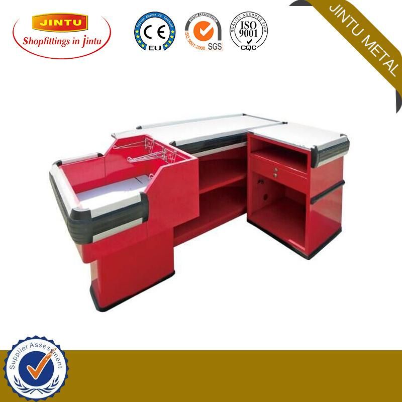 Supermarket Check out Counter, Cash Counter, with Plastic Bumper, Aluminum Alloy Bumper