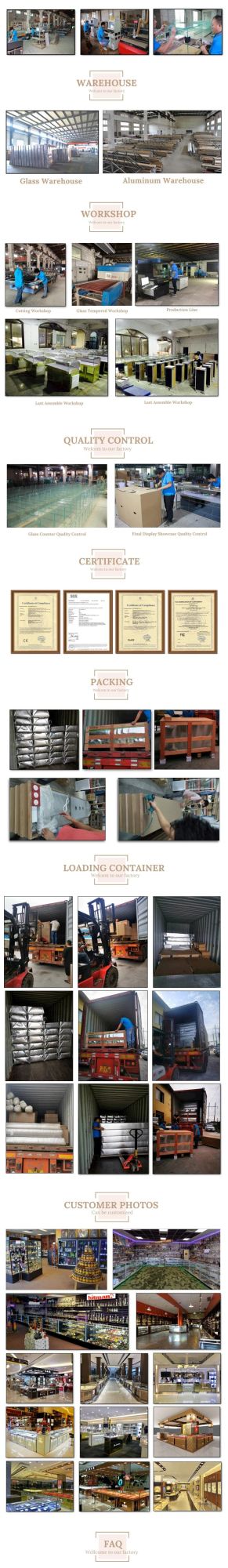 Factory Custom Shop Glass Counter Jewelry Display Cabinet