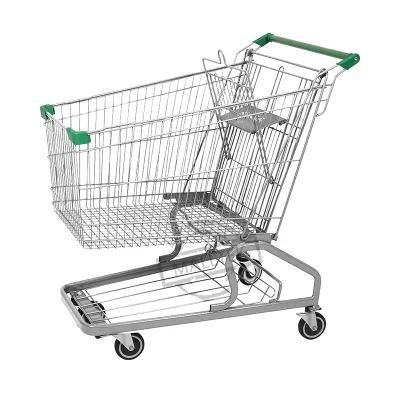 High Quality Germany Galvanize Grocery Push Carts with 5 Inch Wheels