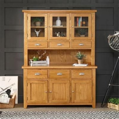 Home Furniture Oak Large Glazed Dresser Sideboard