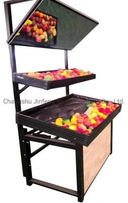 Supermarket Shelf Vegetable and Fruit Display Rack with Mirror Jf-Vr-042