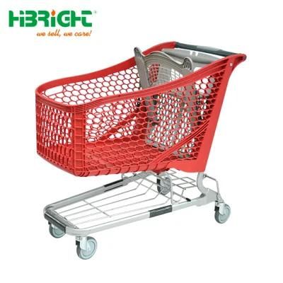 Heavy Duty Plastic Baskets Supermarket Shopping Push Cart