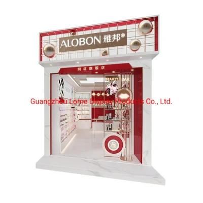Cosmetic Wall Display Shelf Showcase Wooden Makeup Store Furniture Counter