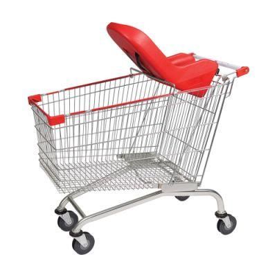 Big Size Supermarket Shopping Cart Trolley with Big Baby Seat