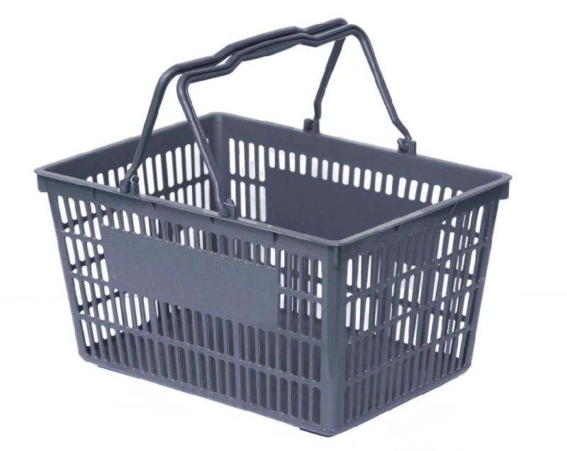 Hotter Shopping Double Handles Large Flat Portable Plastic Rolling Basket