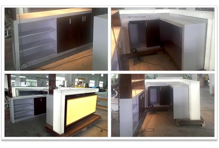 Light Furniture Outdoor Fancy Acrylic Solid Surface Bar Counter