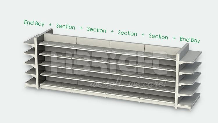 Wooden Metal Supermarket Shelf