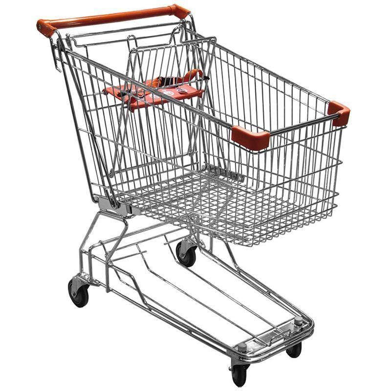 180L Supermarket Metal Cart Shopping Trolley