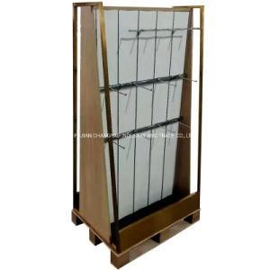 CY050-China Manufactured Customized Modern Designed Metal Frame Acrylic Wooden Supermarket Retail Display Shelf