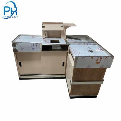 Customized Steel Store Surface Color Supermarket Cashier Table