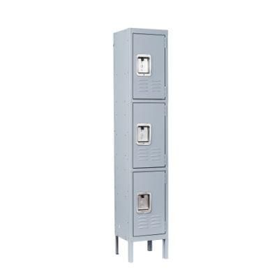 Metal Locker for School Office, 3-Tier Locker Steel Employees Lockers with 3 Door, Metal Storage Locker Cabinet for Employees