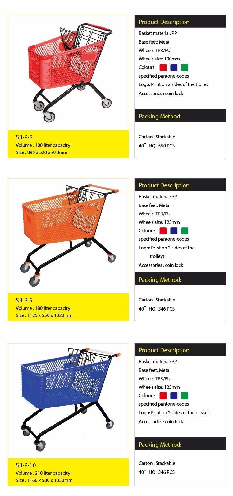 Supermarket Plastic Shopping Cart Plastic Shopping Trolley