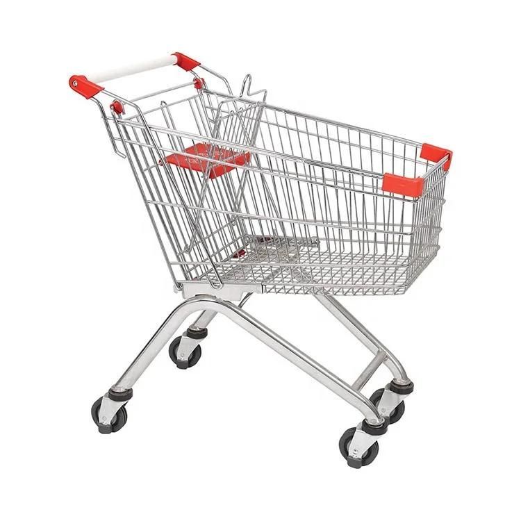 Supermarket Metal European Style Shopping Trolley Cart 60-240L