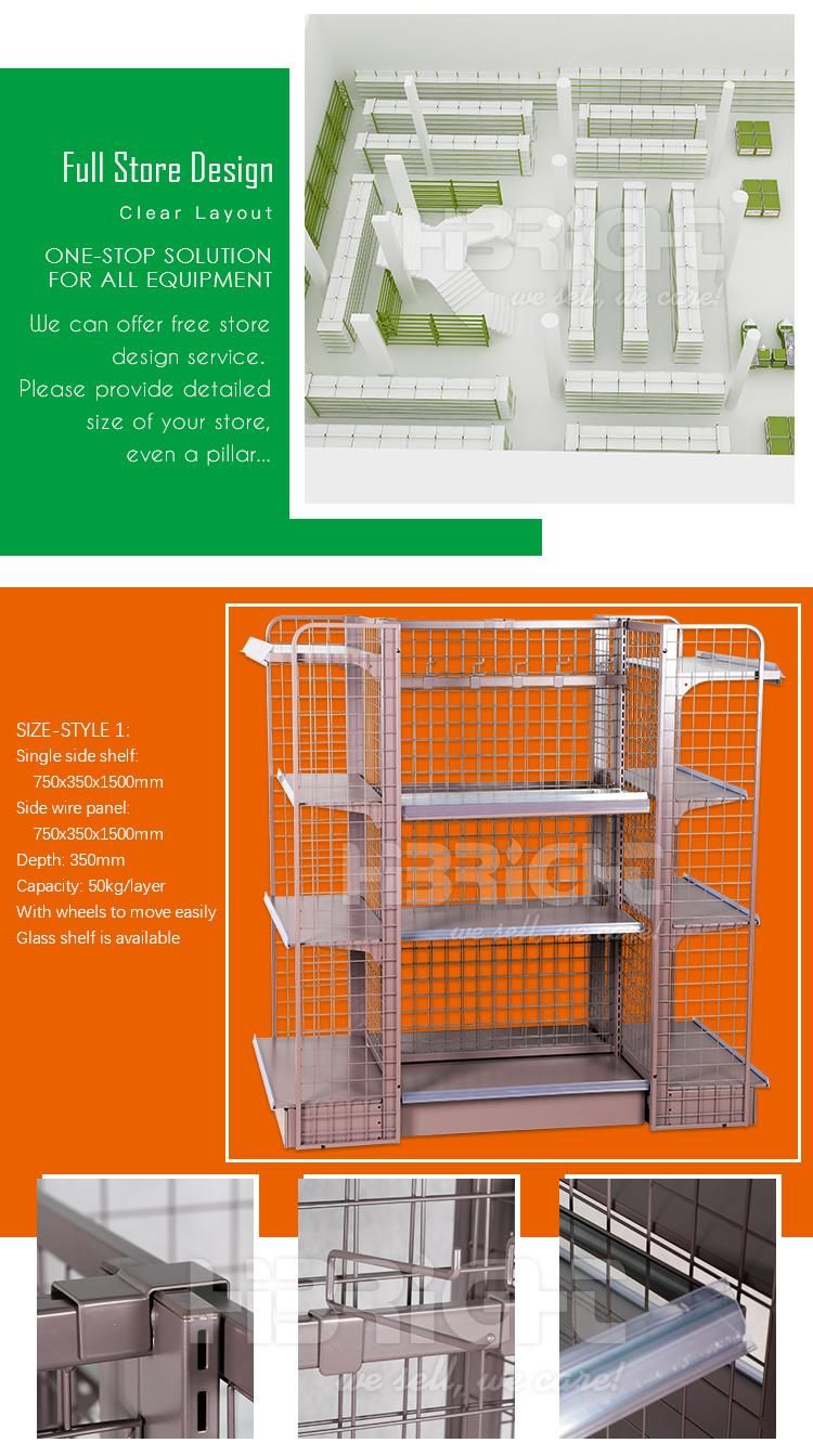 Double Side Metal Moved Convenience Store Shelf