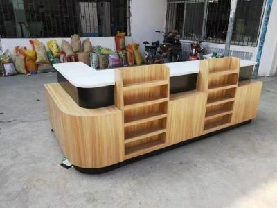 Custom Glass Wooden Display Cabinet Shelves Supermarket Decoration Design