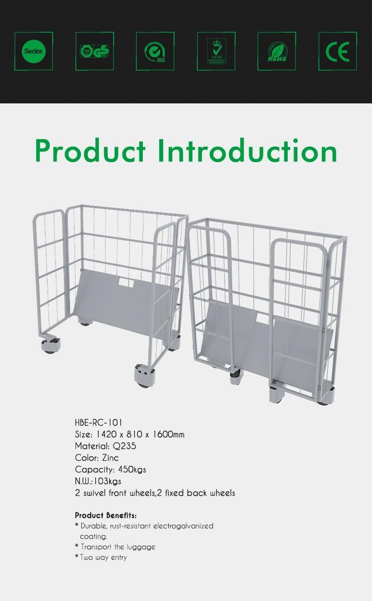 Foldable Warehouse Nestable Folding Roll Cage