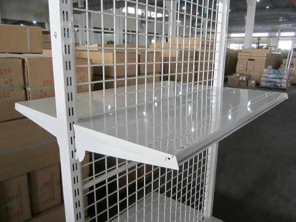Supermarket Shelves with Wire Mesh Back Panel for Sale