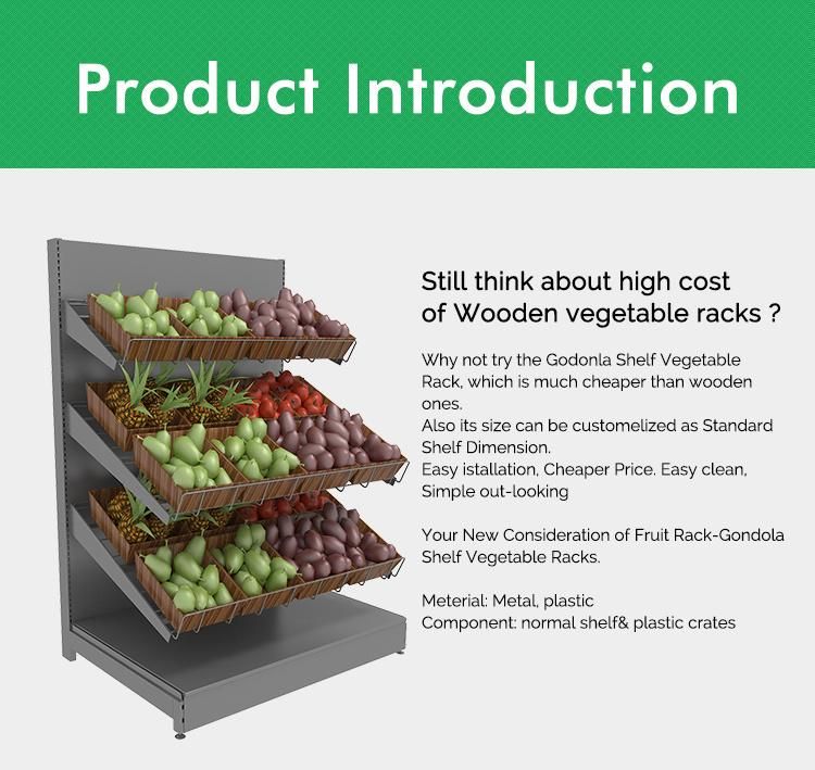 Single Side Metal Vegetable Produce Display Rack